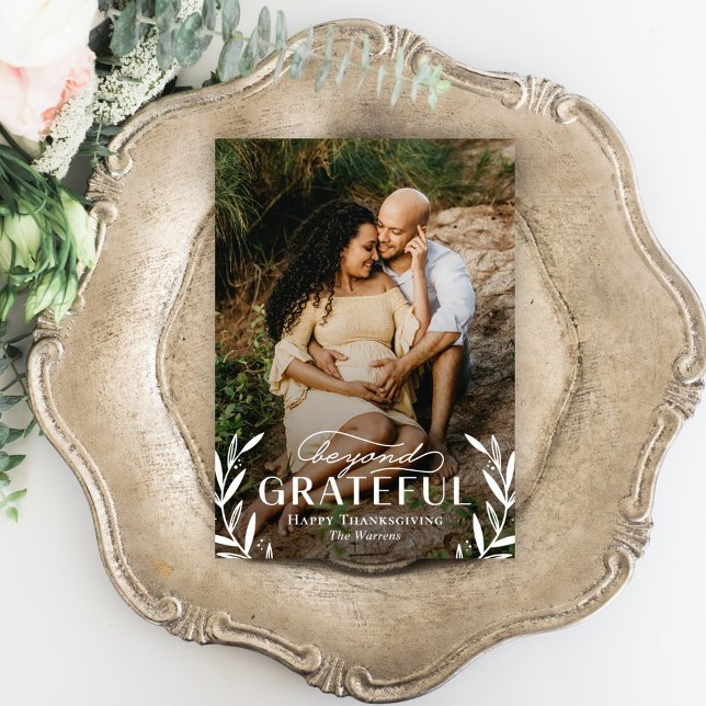 Beyond Grateful Thanksgiving Photo Cards Julkort (Skapare uppladdad)