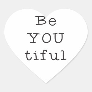 BeYOUtifuL Hjärtformat Klistermärke