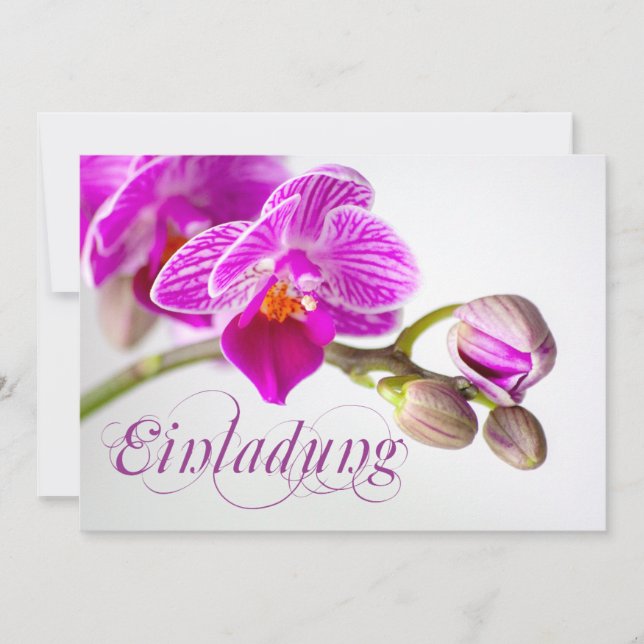 Bezaubernde Einladungskarte mit Orchidee Inbjudningar (Framsida)