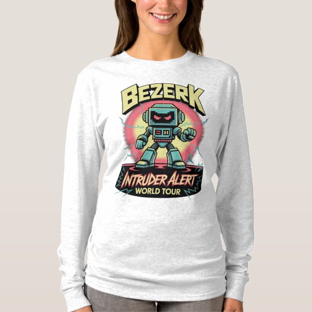 Bezerk Intruder Alert World Tour Retro Arcade  T Shirt (Framsida)