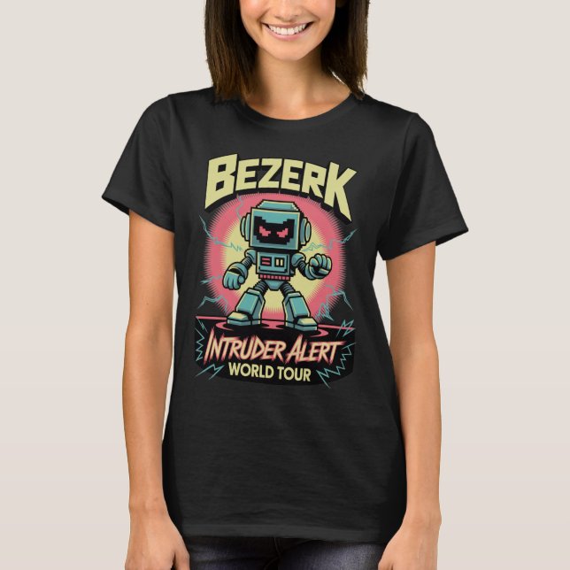 Bezerk Intruder Alert World Tour Retro Arcade  T Shirt (Framsida)