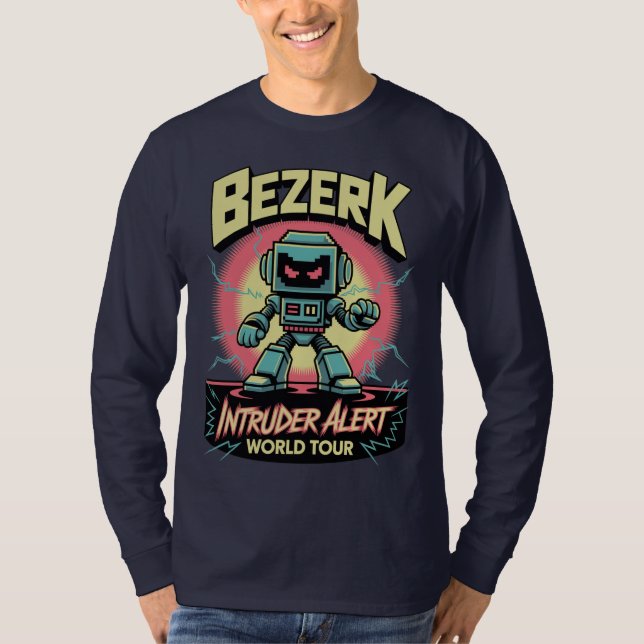 Bezerk Intruder Alert World Tour Retro Arcade  T Shirt (Framsida)