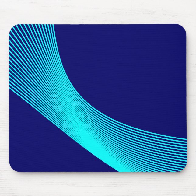 Bézier Kurvor - cyan på Mörk blått 000066 Musmatta (Framsidan)