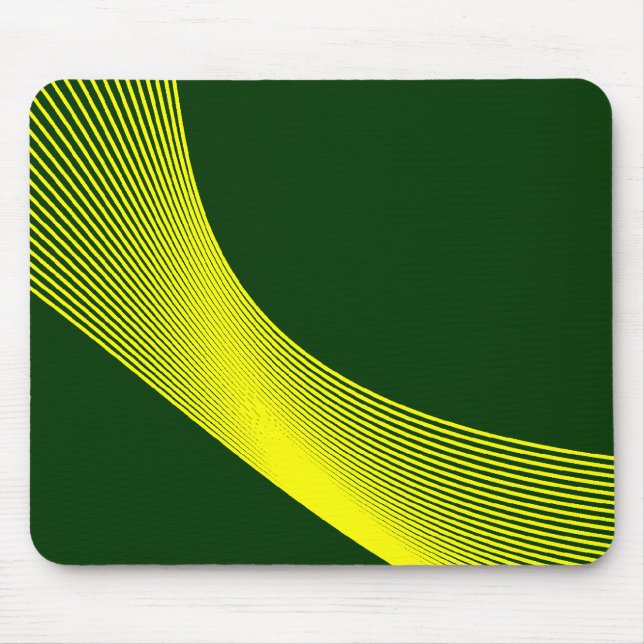 Bézier Kurvor - Gult om Mörk grönt 003300 Musmatta (Framsidan)