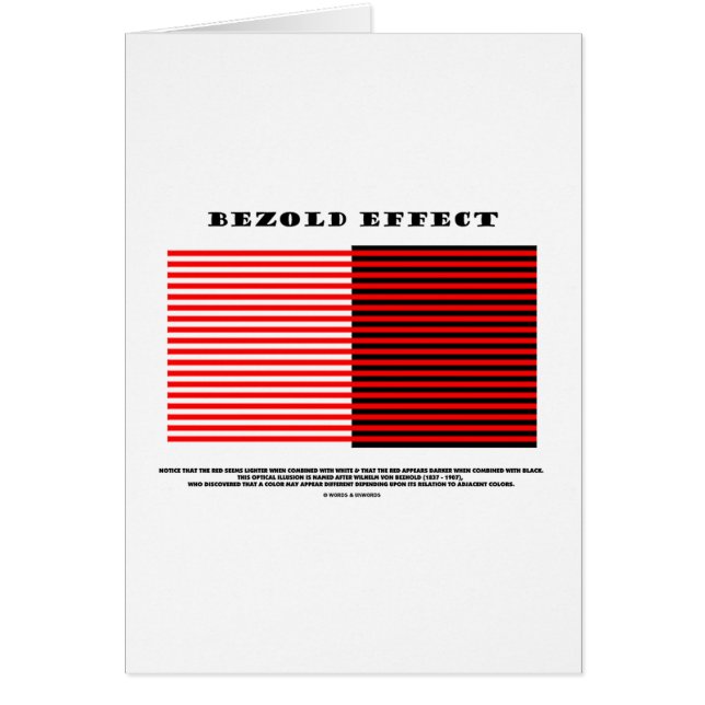 Bezold verkställer (den optiska illusionen) hälsningskort (Framsidan)