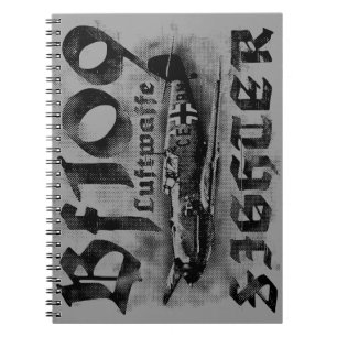 BF 109 - fotnotsbok (80 sidor, B&W) Anteckningsbok Med Spiral