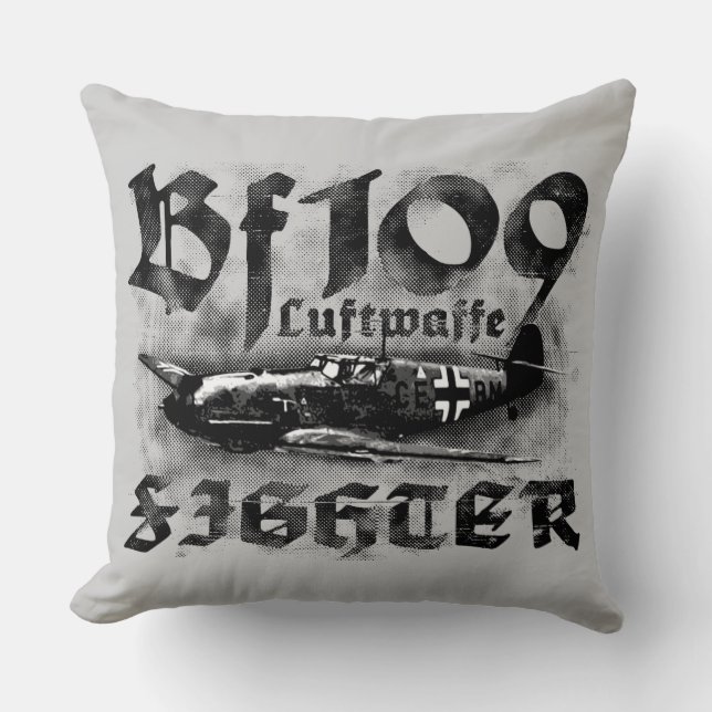 Bf 109 Klass A Bomull Dekorativ kudde 20 x 20 (Framsida)