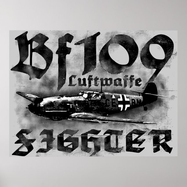 Bf 109-utskrift poster (Framsidan)