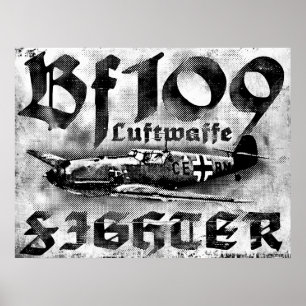 Bf 109-utskrift poster