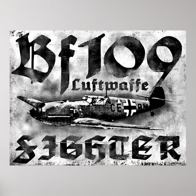 Bf 109-utskrift poster (Framsidan)
