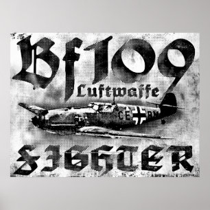 Bf 109-utskrift poster