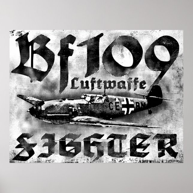 Bf 109-utskrift poster (Framsidan)