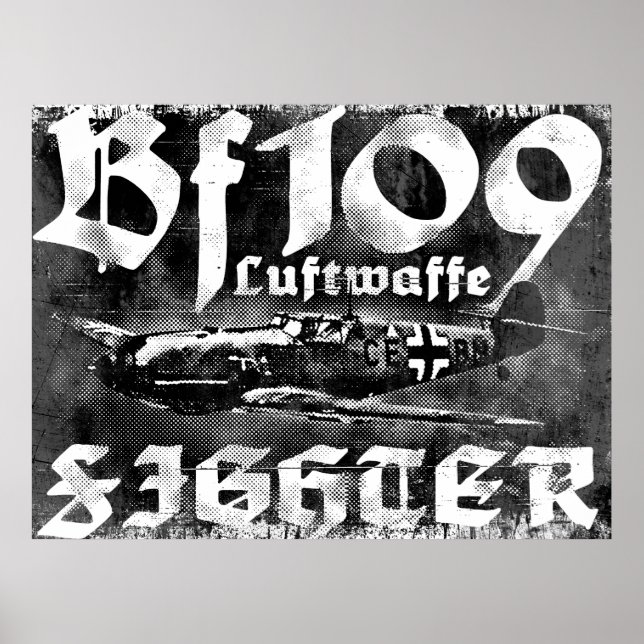 Bf 109-utskrift poster (Framsidan)