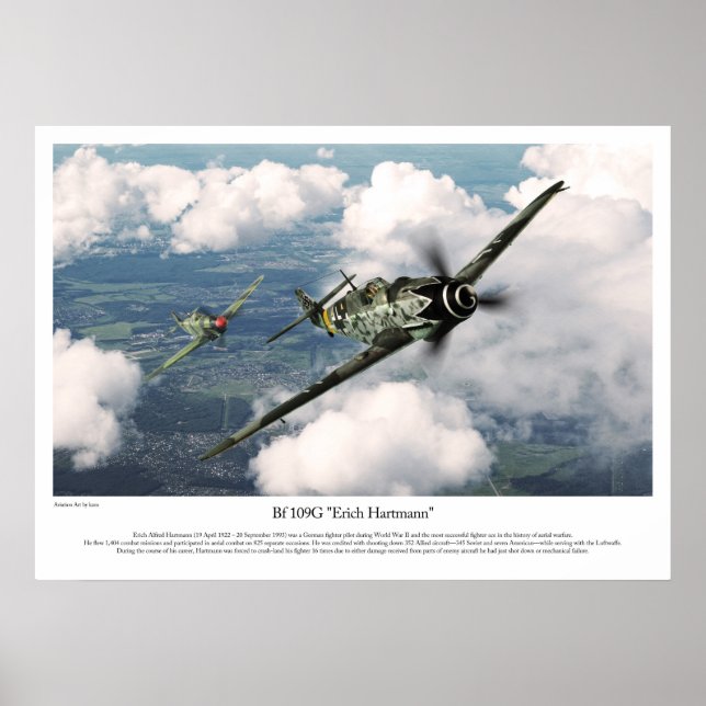 Bf 109G-6 "Erich Hartmann" Poster (Framsidan)