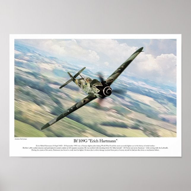 Bf 109G-6 "Erich Hartmann" Poster (Framsidan)