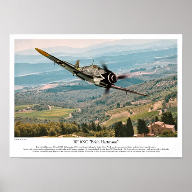 BF 109G-6  "Erich Hartmann" Poster (Framsidan)