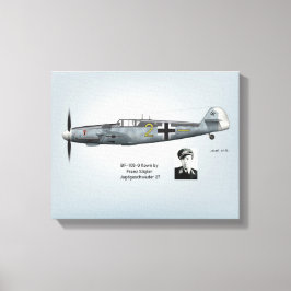 BF-109G Franz Stigler-profil Canvastryck