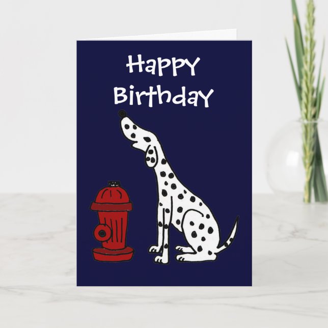 BF - Cute Dalmatian Hund Birthday Card Kort (Framsida)