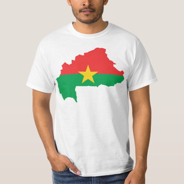 BF för Burkina Faso flaggakarta T Shirt (Framsida)