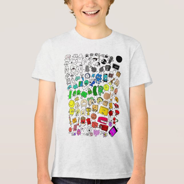 Bfdi Inanimate Insanity Alla tecken _1 T Shirt (Framsida)