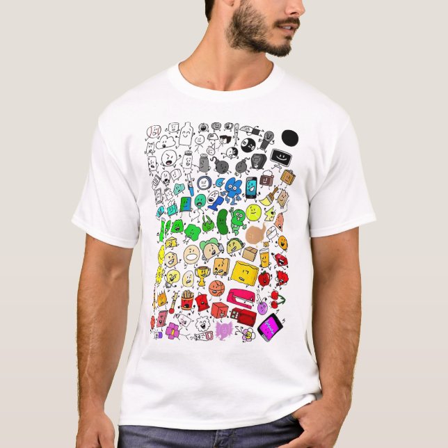 Bfdi Inanimate Insanity Alla tecken _1 T Shirt (Framsida)