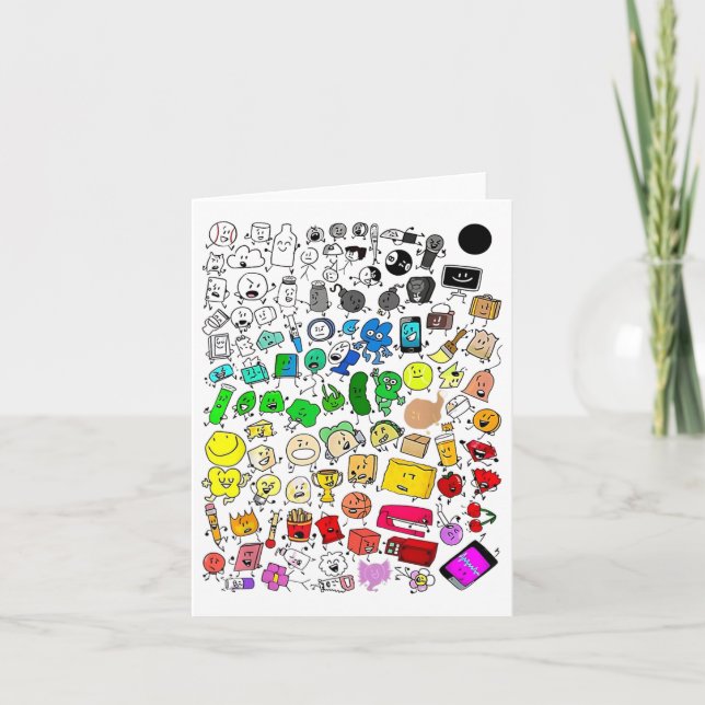 Bfdi Inanimate Insanity - alla tecken Kort (Framsida)