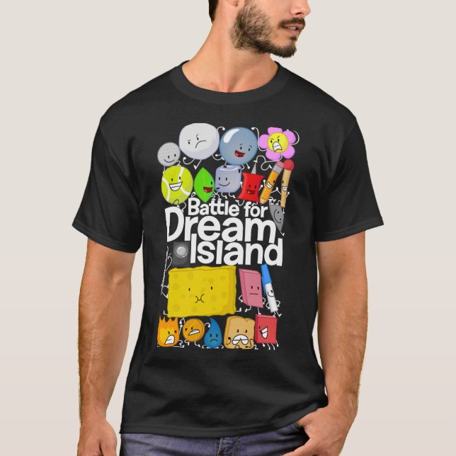 BFDI Poster Svart relaxad T-Shirt (Framsida)