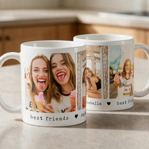 BFF 3 Foto Collage Vänskap Bästa Vänner Kaffemugg