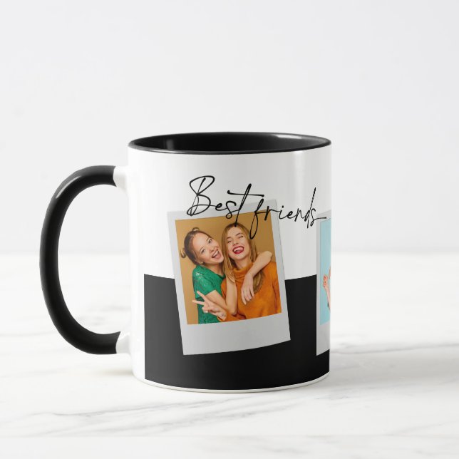 BFF 3 Photo Collage Best Friends Gift Cute Mugg (Vänster)