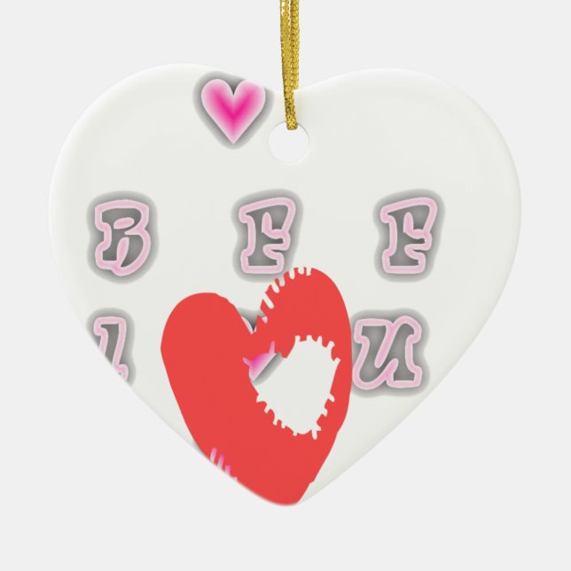 BFF Bästa vän för alltid BFF. Julgransprydnad Keramik (Framsidan)