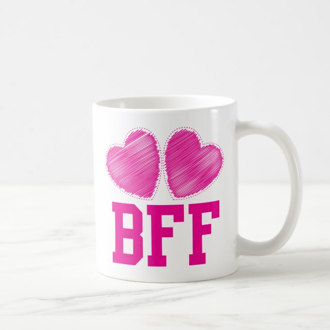 BFF-bästa vänför evigt med kärlekhjärtor Kaffemugg (Höger)