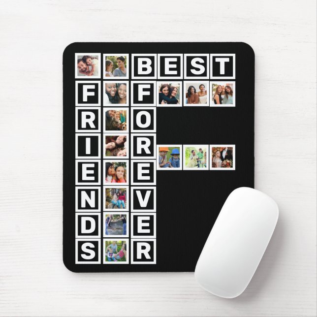 BFF Bästa vänner för 15 fotokollage-mall Musmatta (Med mus)