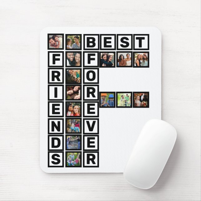 BFF Bästa vänner för 15 fotokollage-mall Musmatta (Med mus)