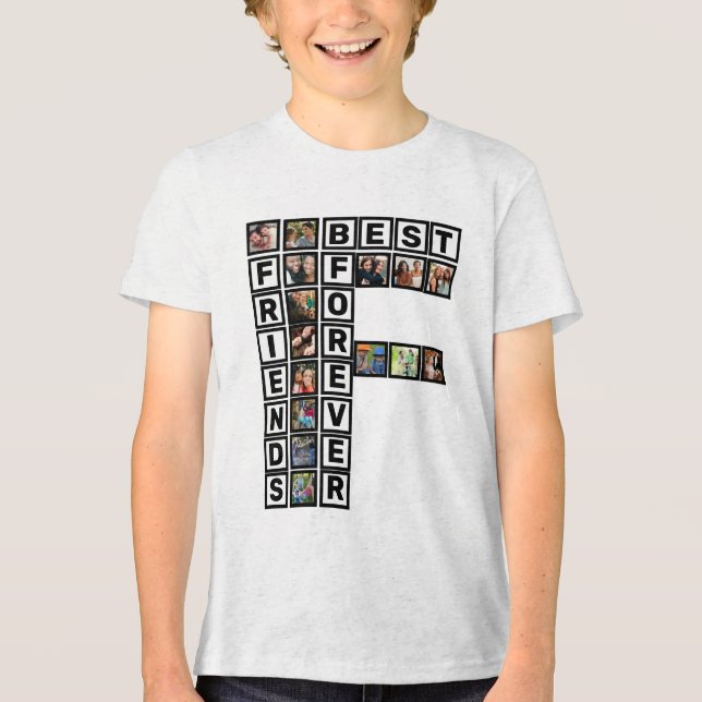 BFF Bästa vänner för 15 fotokollage-mall T Shirt (Framsida)