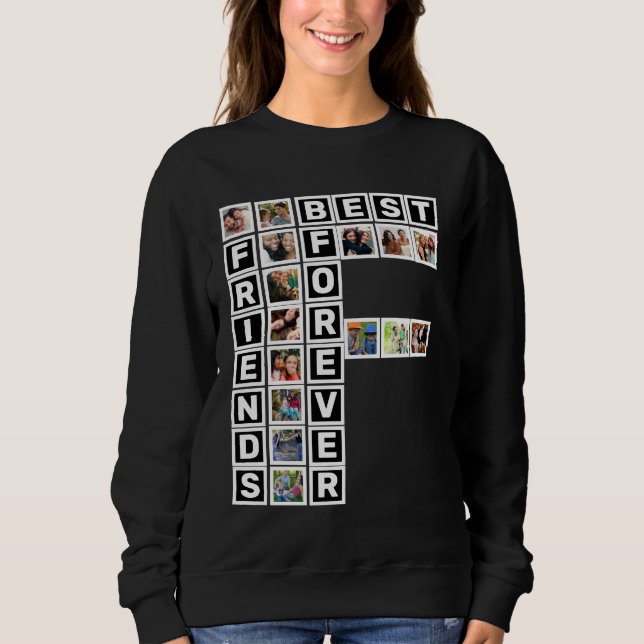 BFF Bästa vänner för 15 fotokollage-mall T Shirt (Framsida)