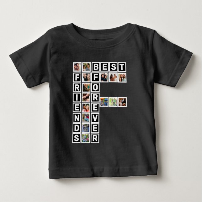 BFF Bästa vänner för 15 fotokollage-mall T Shirt (Framsida)