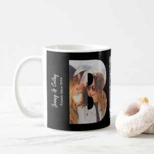 BFF Bästa vänner för 3 Photo Collage Black Kaffemugg