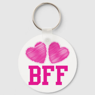 BFF Bästa vänner för alltid med kärlek-hjärtan Nyckelring