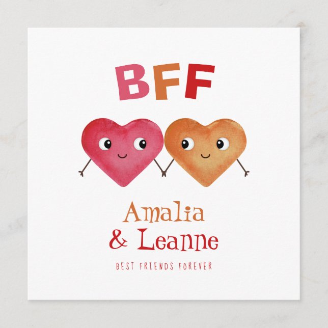 BFF Bästa vänner för Cute Vänskap Valentine (Framsida)