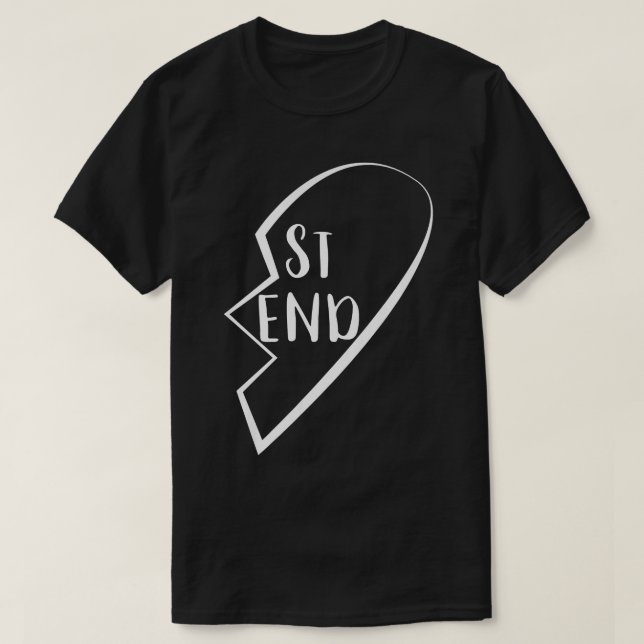 BFF Bästa vänner för hjärtat 2 av 2 T Shirt (Design framsida)