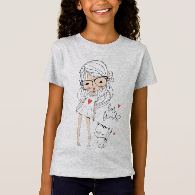 bff,bästisar,foto,kollage,vänskap,katt, t shirt (Framsida)