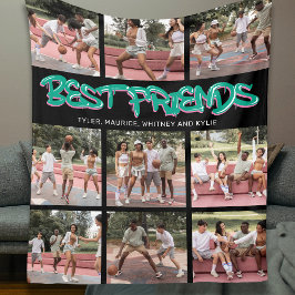 BFF Best Friends 9 Photo Collage Fleecefilt