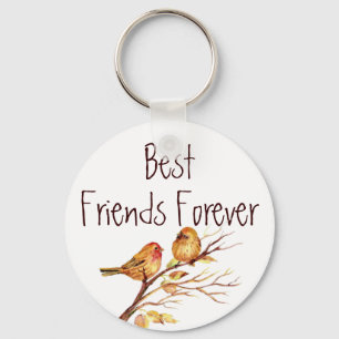 BFF Best Friends Cute Bird Quote Nyckelring