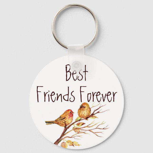 BFF Best Friends Cute Bird Quote Nyckelring (Framsida)