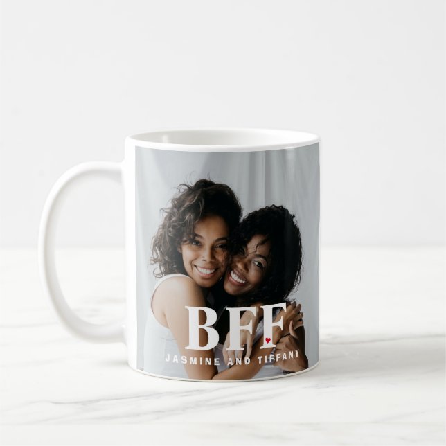 BFF Best Friends Forever Bestie Heart Photo Mugg (Vänster)