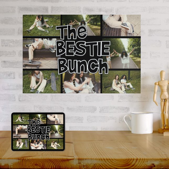 BFF Bestie Brady Bunch Photo Collage Anpassningsba Poster (Skapare uppladdad)