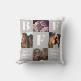 BFF Bestie Photo Collage Grått Kudde