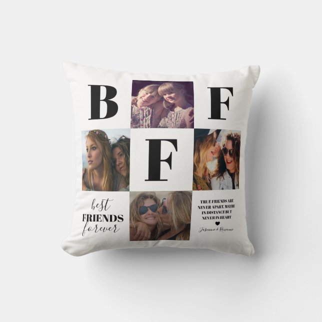 BFF Besties Photo Black & White Kudde (Framsida)
