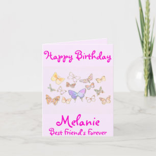 BFF Butterfly Birthday Card Kort