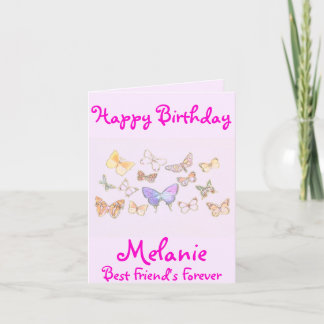 BFF Butterfly Birthday Card Kort